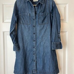 Blue Denim Button-Up Dress